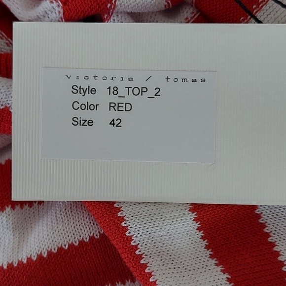 NEW Victoria & Tomas  Draped One Shoulder Strip Top NWT Size 45 - US Size 6 - Picture 9 of 12